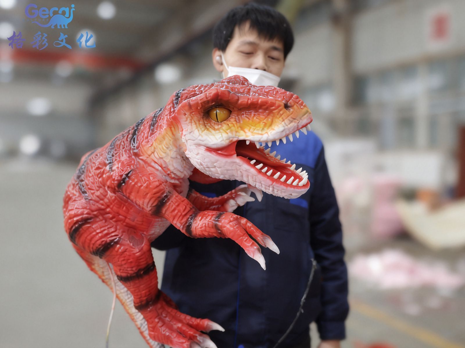 红色霸王龙手偶