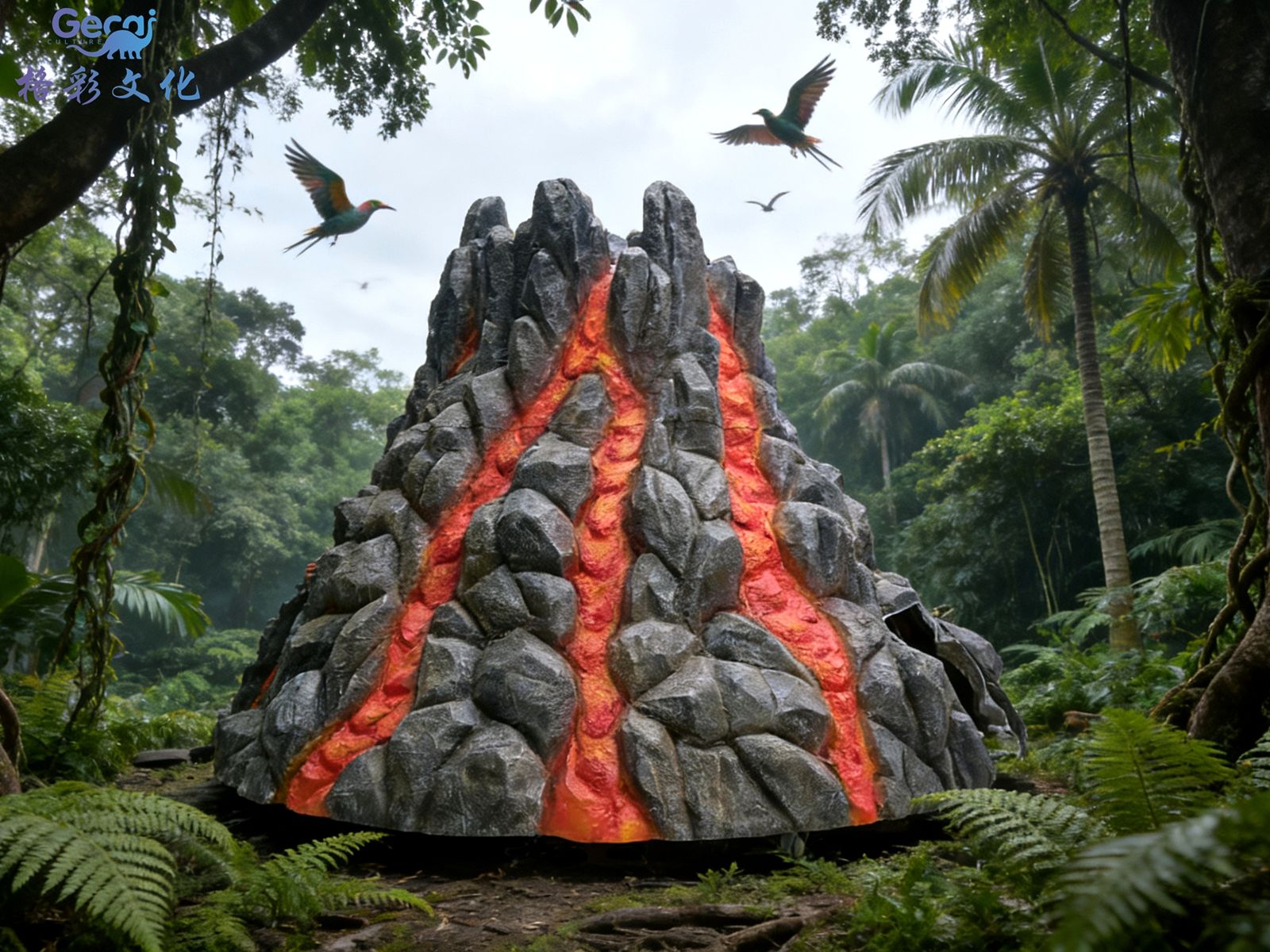 玻璃钢火山模型