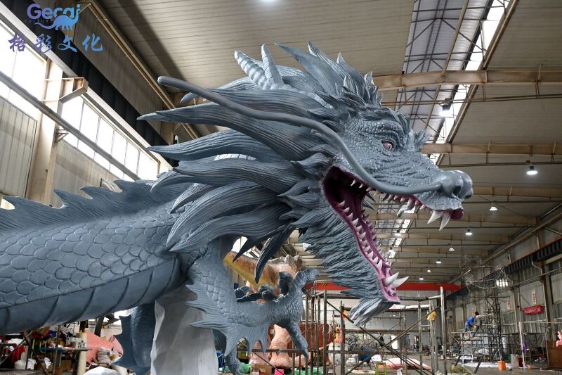 仿真喷烟中国龙模型