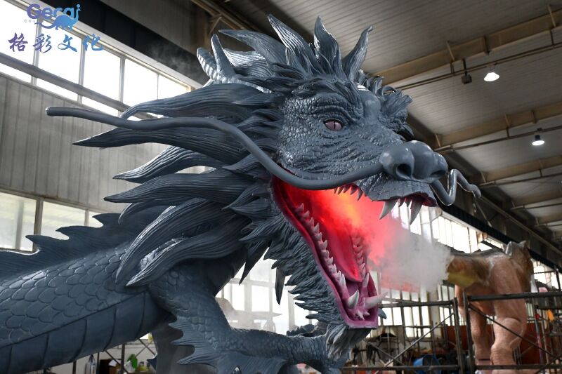 仿真喷烟中国龙模型