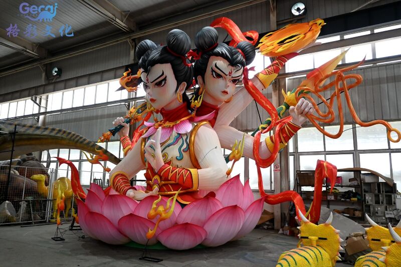 三头六臂哪吒花灯