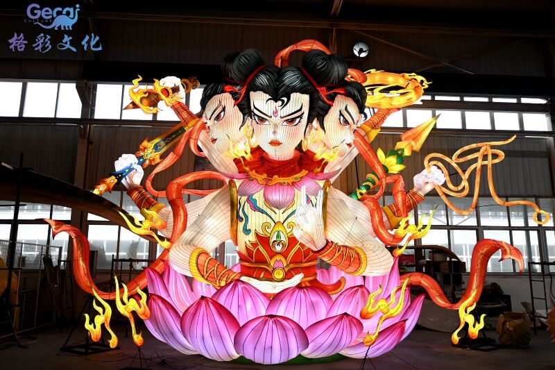 三头六臂哪吒花灯