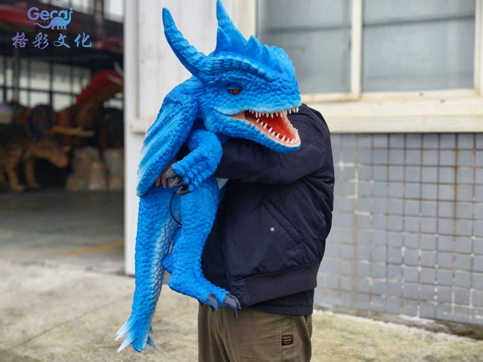 西方龙蓝色手偶