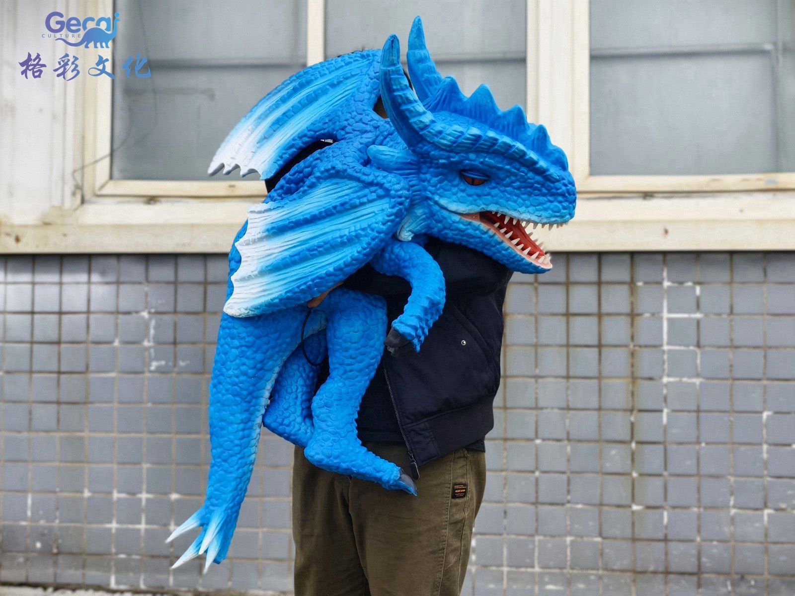 西方龙蓝色手偶