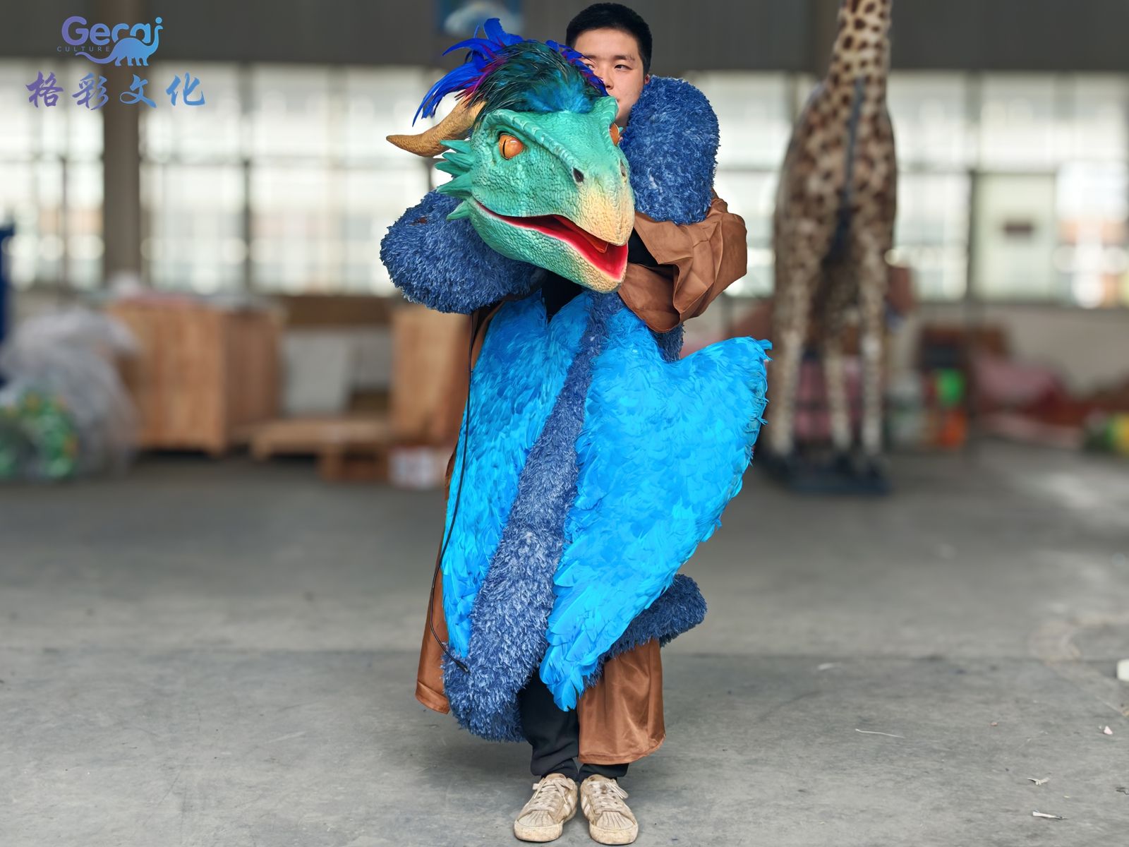 仿真西方龙披肩手偶