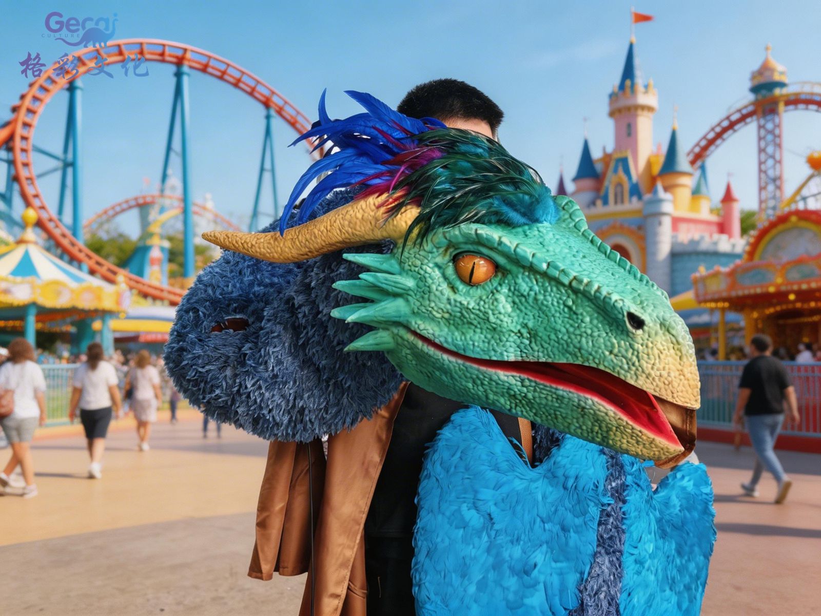 仿真西方龙披肩手偶