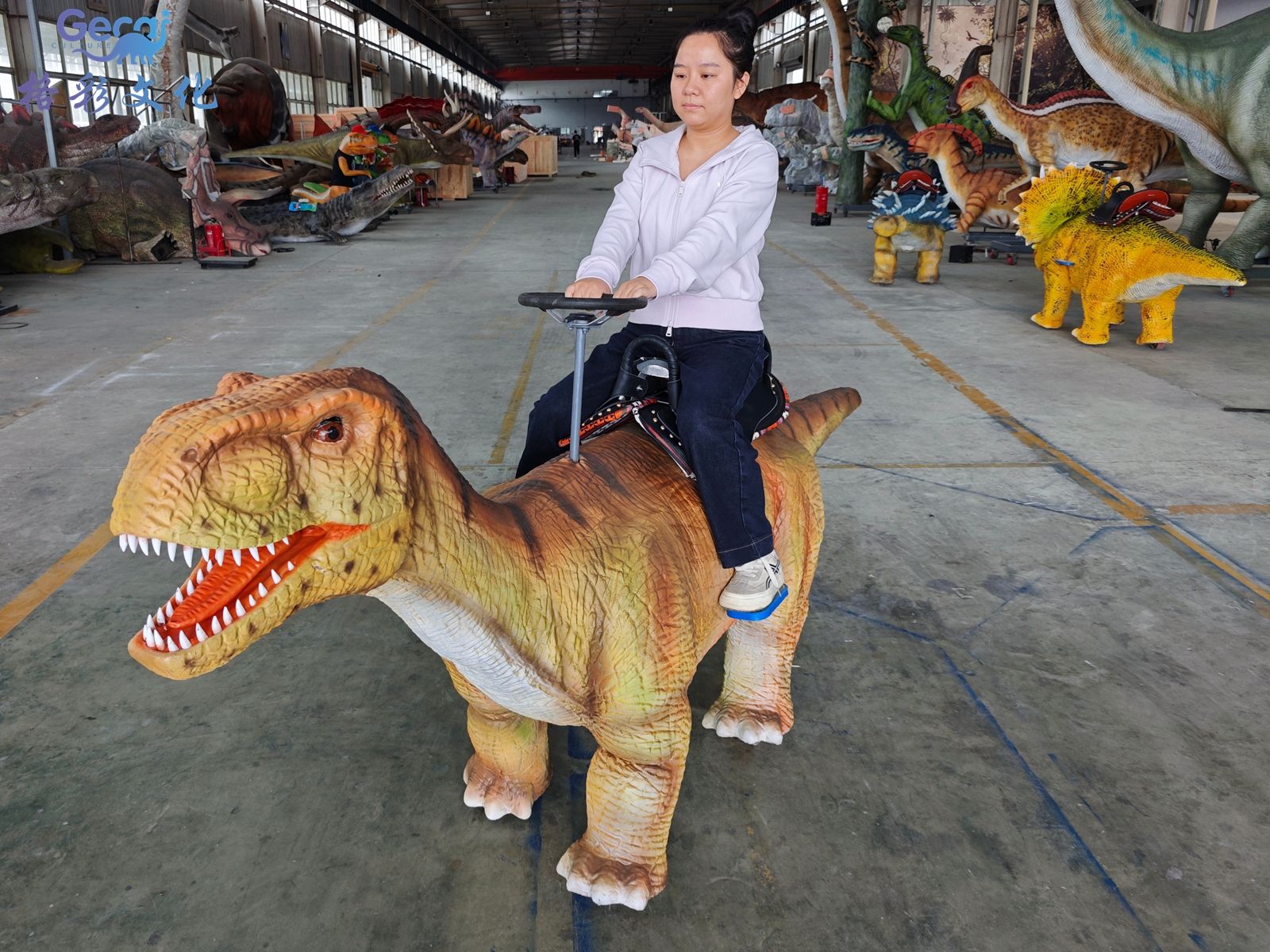 霸王龙乘骑恐龙模型